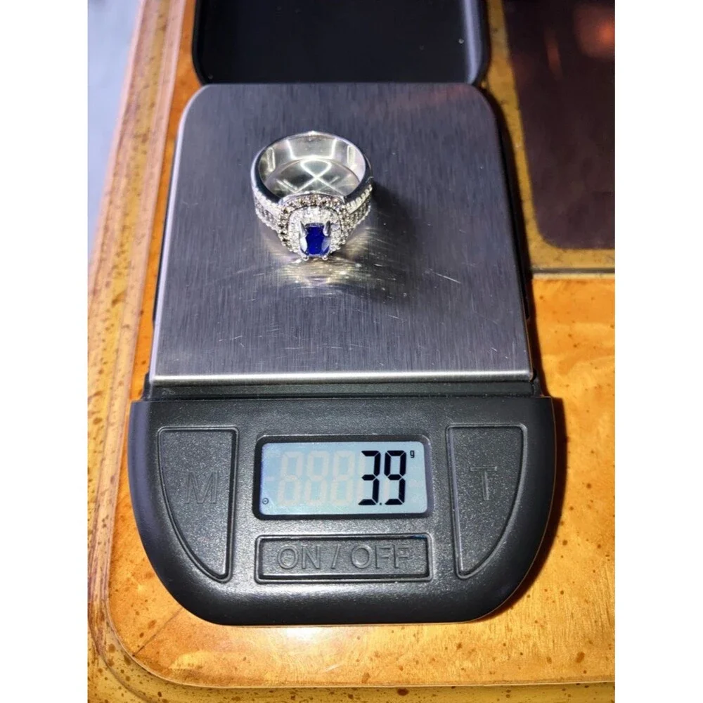 Genuine Blue Spinel Sterling Silver Ring Size 7